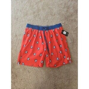 Hurley Red Volley Swim Short Stay Fly BBQ Patriotic Red Size Large NEW $50